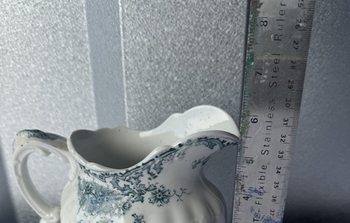 Antigua cerámica colonial crema patrón Dianthus floral Stoke Inglaterra - Imagen 7 de 8