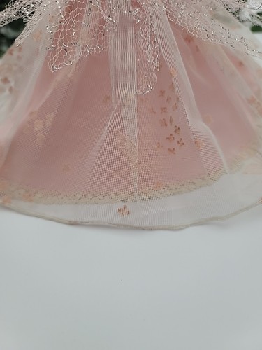 Vtg 50's 10" Doll Pink Fairy Princess Ball Gown W/ Silver Shoes & Bouquet  - Picture 7 of 10
