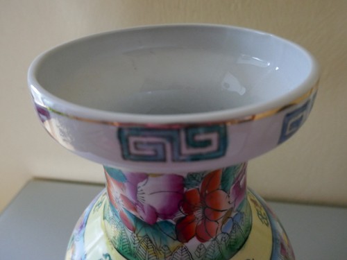 Farbenprächtige chinesische Bodenvase Vase Deko 40cm hoch (gebraucht) - Bild 5 von 6