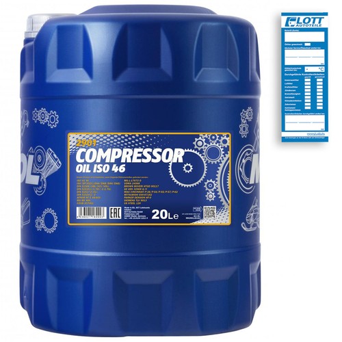 20L Mannol Compressor Oil ISO 46 Kompressoröl DIN 51506 VBL VCL Kompressor-Öl - Bild 1 von 6