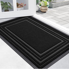 Front Door Mat Indoor Outdoor Entrance, Non-Slip Natural Rubber Doormats, Easy C
