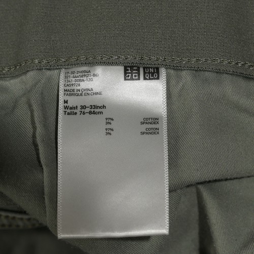 Uniqlo Men’s M - 30-33 Green Cotton Casual Straight Leg Zipper/Button Pants - Picture 5 of 5