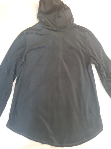 HUE Damen Hoodie schwarz Samt Velours weich durchgehender Reißverschluss Taschen Größe L - Bild 9 von 9