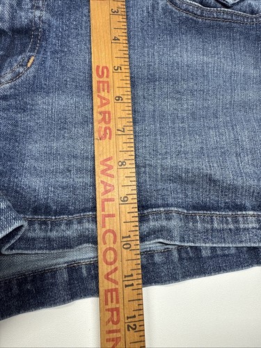 HARLEY-DAVIDSON Womens 14 Blue Stretch Jean Short 2.5” Inseam Embroidered Pocket - Picture 8 of 11