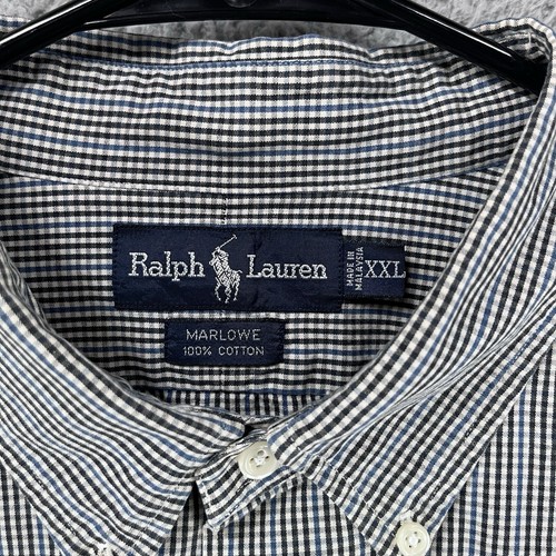 Ralph Lauren Hemd Herren 2XL Schwarz Kariert Marlowe Langarm Knopfleiste Preppy J7 - Bild 2 von 5