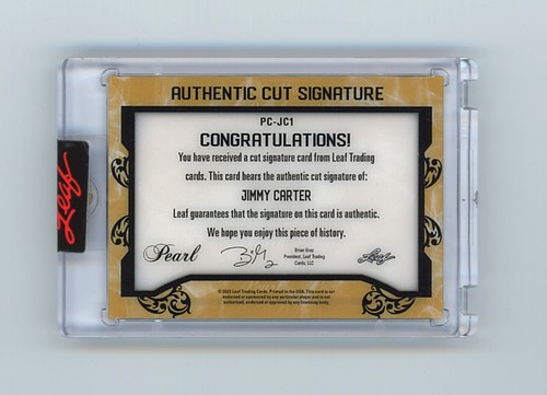 Jimmy Carter 2022 Leaf Pearl Cut Signature Autogramm signed Auto - Bild 2 von 2