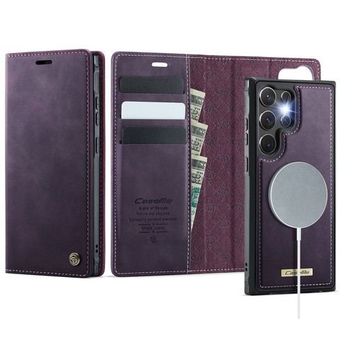 For Samsung Galaxy S25/S24 Magnetic Card Wallet Bag PU Leather Back Phone Case - 第 21/44 張圖片