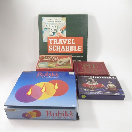 Vintage Games x5 Rubik's Clock Travel Scrabble Succession Tidley Winks Pit Rare - Picture 1 of 24