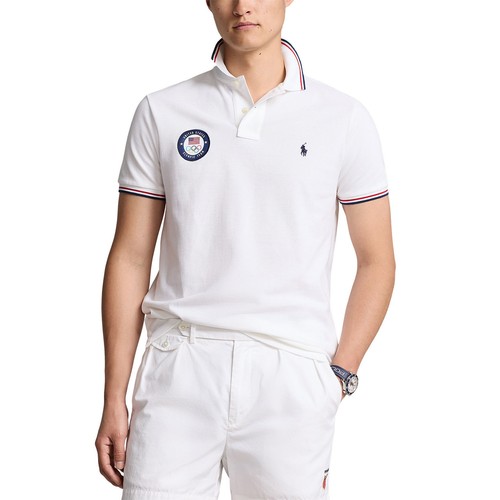 Men's Polo Ralph Lauren White Team USA 2024 Summer Olympics Villagewear Polo - Bild 3 von 4