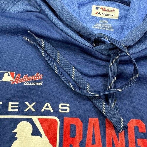 NWOT Texas Rangers Hoodie Sweatshirt L Blue Authentic MLB Baseball Mens - Picture 4 of 12