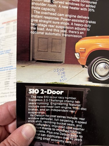 Lot of 4 1970s Nissan DATSUN Car Truck Brochures Pickup 510 2 Door Advertising - Picture 6 of 8