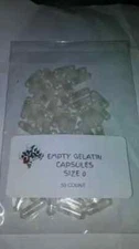 EMPTY GELATIN CAPSULES~SIZE 00~50 COUNT~FREE SHIPPING TO U.S