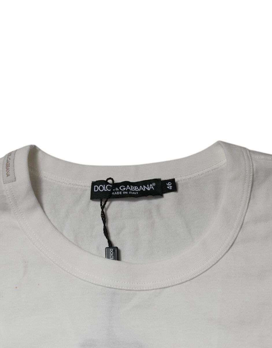 DOLCE & GABBANA T-shirt White Royals Heritage Cotton Men Tee DOLCE & GABBANA T-shirt White Royals Heritage Cotton Men Tee