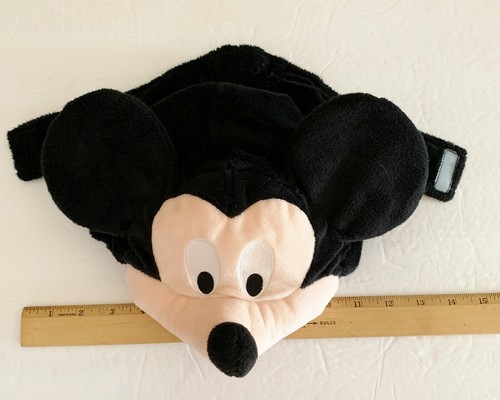 Plush Mickey Mouse Lined Hat 12-18 Mos-No Disney Label- Hook & Loop Under Chin - Picture 1 of 4