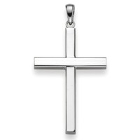 AnhäNger Kreuz 38X20,5Mm Aus 750 Gold WeißGold Halsschmuck Schlicht, Unisex