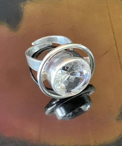 Bergkristall Sterling Silber Vintage Modern Ring DÄNEMARK Randers Sølvvarefabrik - Bild 5 von 10