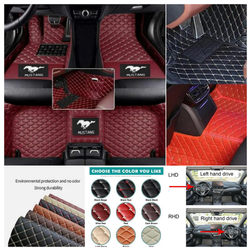 For Ford Mustang Coupe Convertible Car Floor Mat Luxury Custom Waterproof Carpet - Picture 19 of 24