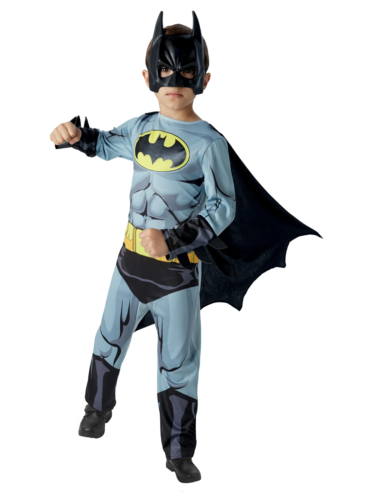 Official Batman Costume Boys Superhero Fancy Dress Outfit Kids DC Comics - Picture 12 of 22
