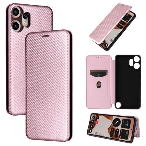For Nothing CMF Phone 2 Pro, Carbon Fiber Leather Business Wallet Case Cover - Picture 11 of 26
