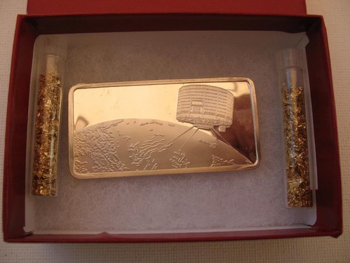 1-OZ .925 TIROS WEATHER SATELLITE SILVER AIR & SPACE BAR, 2285 MINTED + GOLD - Picture 2 of 8