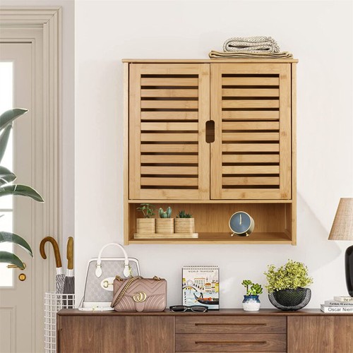 Large Bamboo Bathroom Cabinet Wall Mounted Kitchen Cabinet Cupboard Organizer AU - Picture 8 of 12