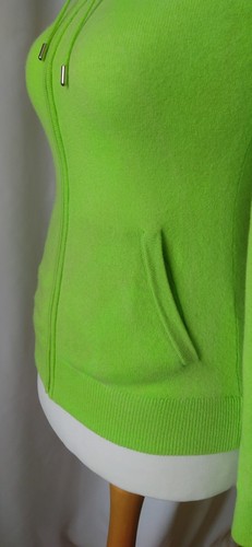 Polo Ralph Lauren 100% Kaschmir Strick neongrün Kapuze Zip Cardigan Pullover S XS - Bild 20 von 24