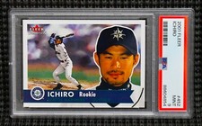 ICHIRO SUZUKI 2001 Fleer Tradition ROOKIE card graded PSA 9 MINT Mariners RC **
