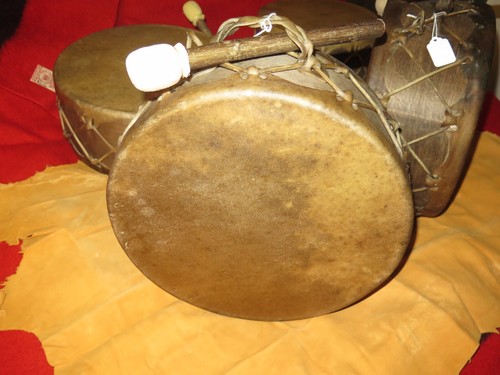 Native American Buffalo Drum thick natural hide Collectible Sweat Lodge Drum - Picture 2 of 8