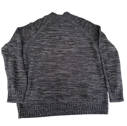 Lucky Brand 1/4 Zip Cable Mock Neck Mens Blue Black Sweater Jumper Xl 7md5286 - Picture 2 of 7