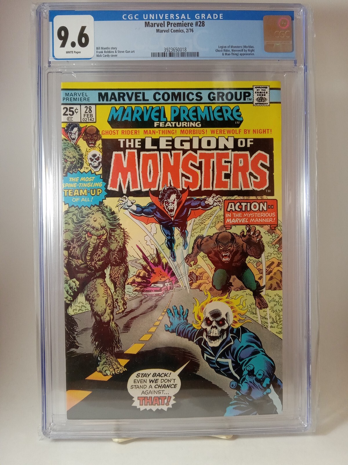 Marvel Premiere #28 1976 - CGC 9.6 NM+ White Pages  Legion of Monsters *