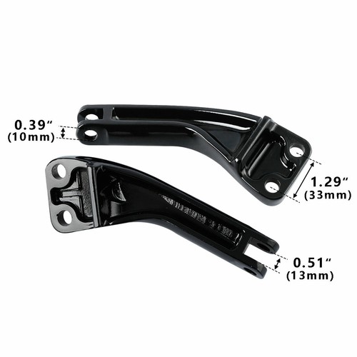 Black Passenger Footpeg Rest w/Mount Bracket Fit For Harley Dyna Fat Bob 08-2017 - Picture 12 of 12