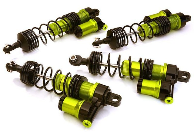 Integy Alum Piggyback Shock Set (4) Traxxas 4x4 Stampede & Rustler C28800GREEN for sale online