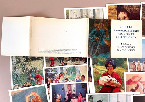Juego de 16 postales Children in Paintings of Soviet Artists 1971 URSS Realismo Arte - Imagen 2 de 5