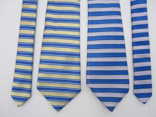 2 Mens Handmade Neck Ties PINK by Thomas Pink 100% Silk Striped London - Picture 6 of 7