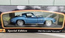 1965 Chevy Corvette Car Blue Special Edit Collectors  Maisto Metal 1:18 New Box 