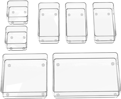 7-Piece Drawer Organizer Set, Non-Slip Silicone Trays for Makeup and Utensils - Picture 12 of 12