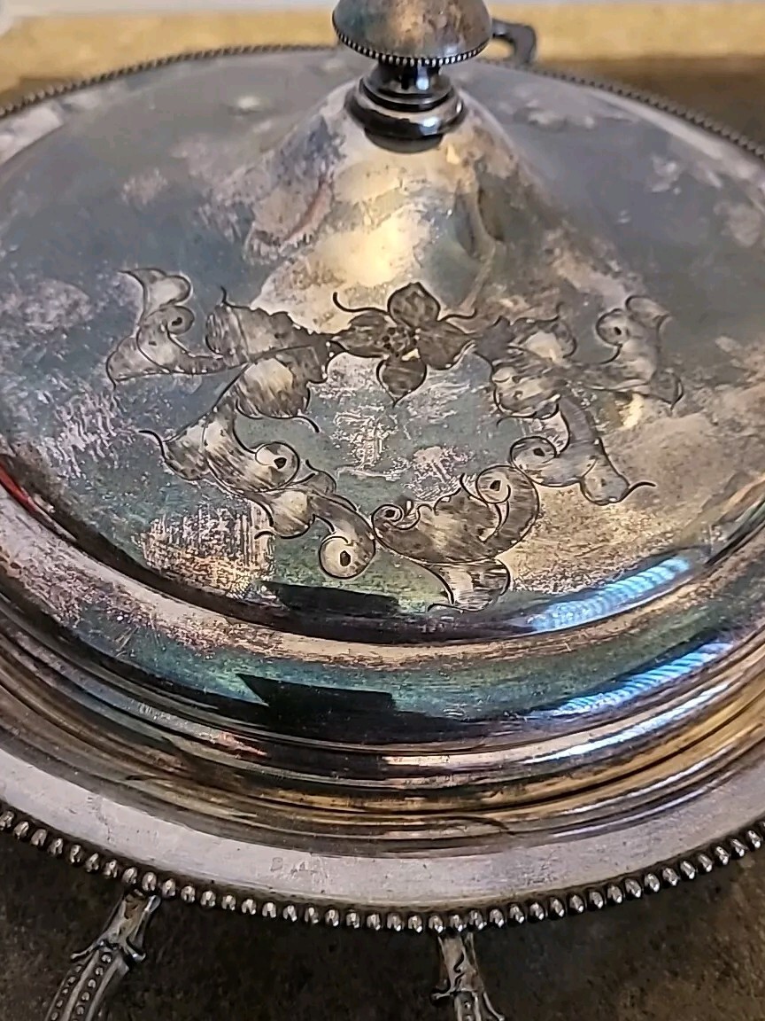 Vintage Poole Silver Company Silverplate Handled Covered Serving