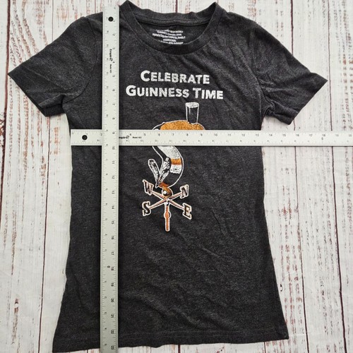 Celebrate Guiness Time Gray Short Sleeve Cotton Blend T-Shirt Women's S - Picture 4 of 6