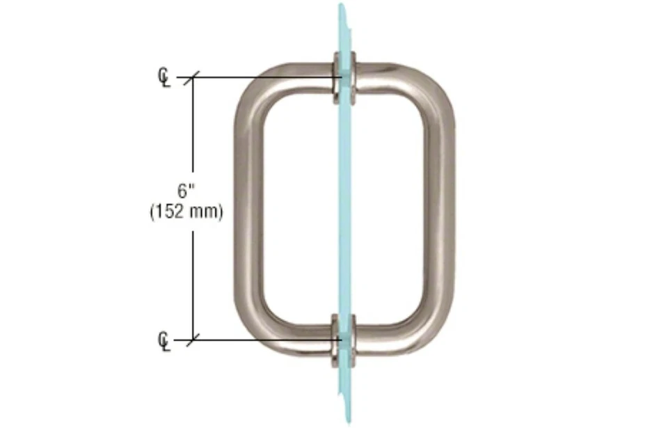C.R. LAURENCE CRL Brushed Nickel 6" BM Series Tubular Back-to-Back Pull Handle BM6X6BN