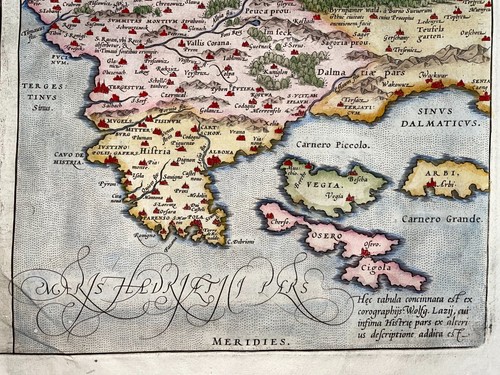 TIROL- ESLOVENIA CROACIA 1579 ABRAHAM ORTELIO GRAN MAPA ANTIGUO SIGLO XVI - Imagen 11 de 12