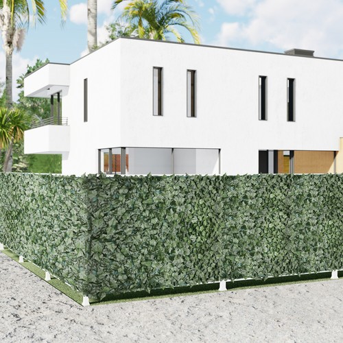 4/6 ft Artificial Faux Ivy Leaf Privacy Fence Screen Decor Outdoor Balcony Hedge - Picture 7 of 20