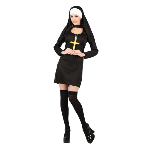 Ladies Nun Costume Adult Sister Act Fancy Dress Sexy Religious Womens Outfit - Picture 3 of 18