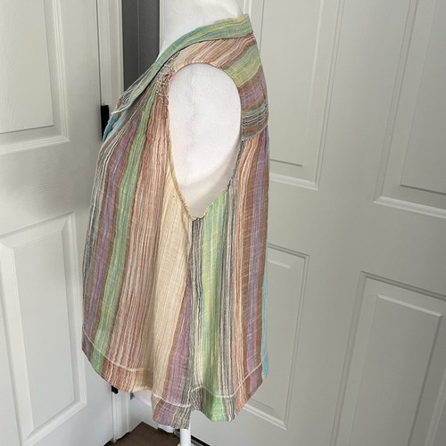 Holding Horses Anthropologie Striped Button Blouse Size 4 Western Multicolored - Picture 3 of 12