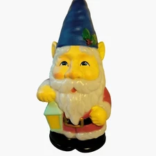 Holiday Time Light Up  Gnome 11 Inch Blow Mold Tabletop Outside Christmas New