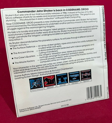 Codename Droid Game & Sleeve for Acorn BBC B & Master Microcomputer - Picture 4 of 7