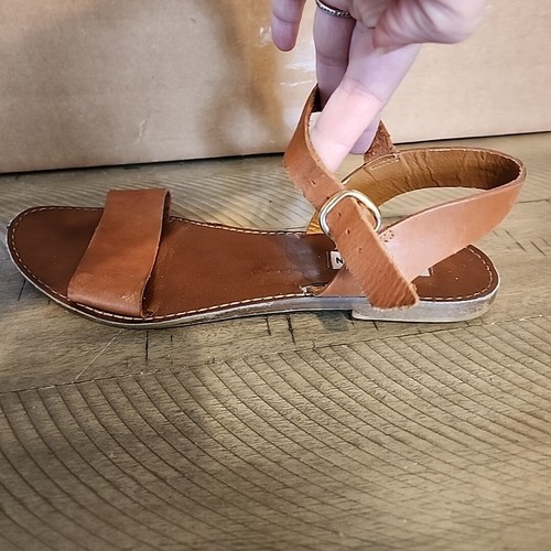 Steve Madden Sandals Women's 9M Brown Leather Strappy Open Toe Slingback - Picture 10 of 12