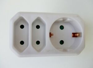 2x Euro 1x Schuko Mehrfachstecker Steckdosenleiste Mehrfachsteckdose Adapter