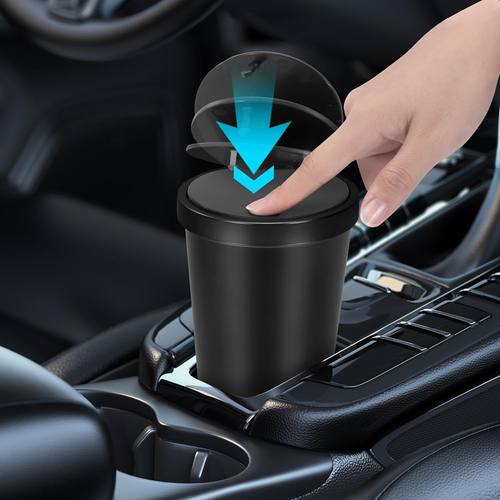 Auto Mülleimer mit Deckel Tragbare Mini Mülleimer Universal Abfalleimer Fahrzeug - Bild 3 von 7