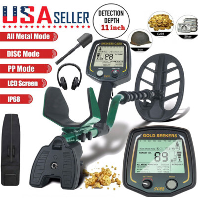 Metal Detector Waterproof High Accuracy , 15'' Detection Depth, Pinpoint & Disc