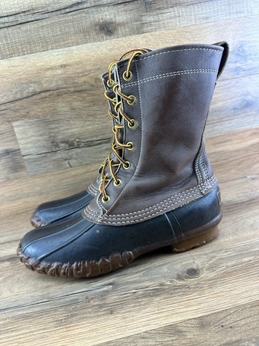 LL Bean Vtg  Women's Unlined Maine Hunting Shoe Duck Boots Lace Up Size 8 - Picture 1 of 12